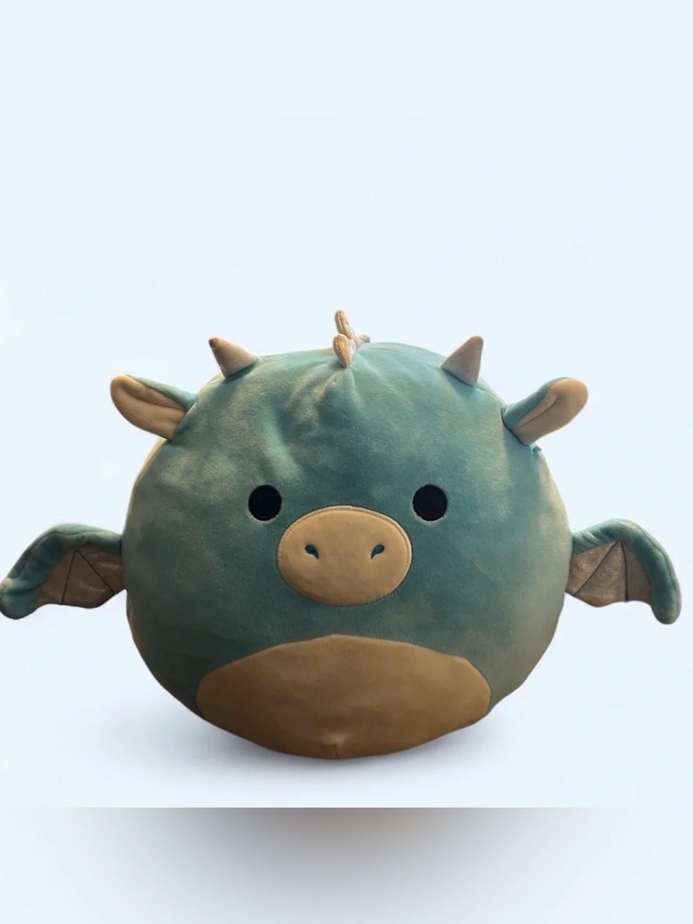Squishmallows Light Blue and White Dragon Plush Pillow